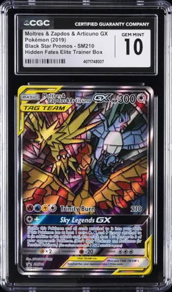 2019 POKEMON BLACK STAR PROMO #SM210 MOLTRES & ZAPODS & ARTICUNO CGC 10 - Image 1