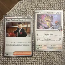 Team Rockets Giovanni 174 & Meowth 149 - Destined Rivals - Cosmos Pokemon Bundle - Image 1