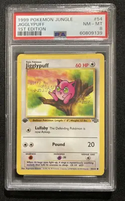 Pokemon 1999 1st Edition Jungle set Jigglypuff #54 PSA 8 - Image 1
