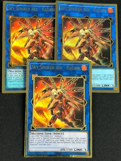 YUGIOH SKY STRIKER ACE KAGARI MAGO-EN038 1ST GOLD X3 NM - Image 1