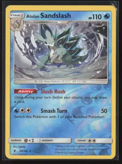 Alolan Sandslash Rare SM - Guardians Rising 20/145 NM Pokemon Card Reverse Holo - Image 1