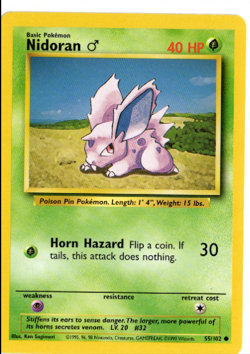 Nidoran 55/102 Base Set Pokemon Card - Image 1