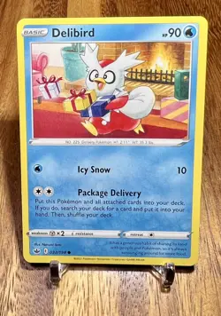 Delibird 032/198 Non Holo Common Chilling Reign Pokemon Card NM - Image 1