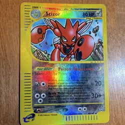 Pokemon Scizor Aquapolis Reverse Holo Rare English Card 80 HP 032/147 2002 - Image 1