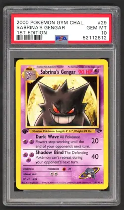 Pokemon Cards - PSA 10 1st Edition Sabrina's Gengar 29/132 - GEM MT - PSA10 - Image 1