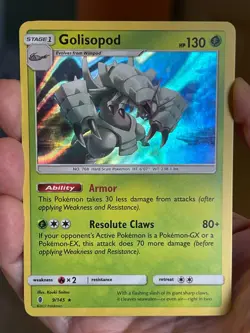 POKEMON GOLISOPOD 9/145 RARE HOLOFOIL GUARDIANS RISNG NM CARD - Image 1