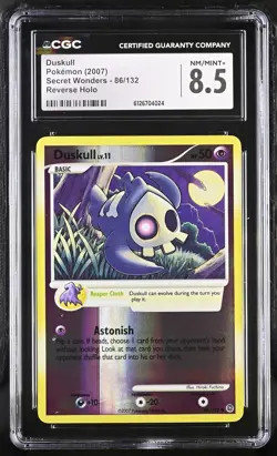 CGC 8.5 Duskull 2007 Secret Wonders 86/132 Reverse Holo Pokemon Card - Image 1