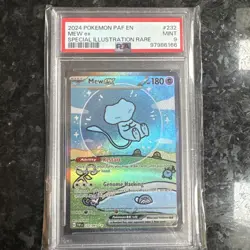 Pokemon Mew EX TCG Card 232/091 Paldean Fates Sir PSA 9 'Bubble Mew' - Image 1