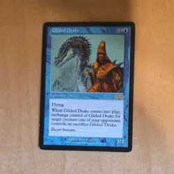 Wizards Gilded Drake Creature Urza's Saga Rare Regular Bob Eggleton MTG 1998 - Image 1