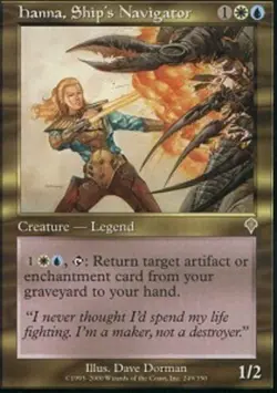1x Hanna, Ship's Navigator Light Play, English Invasion MTG Magic - Image 1