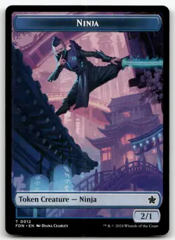 Emblem - Kaito, Cunning Infiltrator // Ninja Doubled-Sided Token MTG Foundations - Image 2