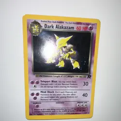 Pokemon Dark Alakazam Team Rocket Holo Rare 1/82 60 HP Unlimited 2000 English - Image 2