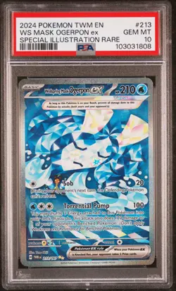 2024 POKEMON TWM EN-TWILIGHT MASQUERADE #213 WELLSPRING MASK OGERPON EX PSA 10 - Image 1