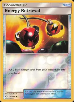 Pokemon - Energy Retrieval #116/149 - SM Base Set Reverse Holo - Image 1