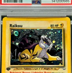 2001 Pokemon Neo Revelation #13/64 Raikou Holo 1st Edition with Swirl PSA 6 - Image 3