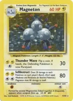 Pokemon Magneton 009/102 Base Set Holo Vintage LP WOTC - Image 1