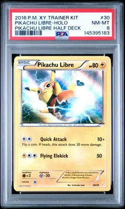 Pikachu Libre Holo 30 Trainer Kit Pikachu Libre Half Deck Pokemon PSA 8 *183 - Image 1