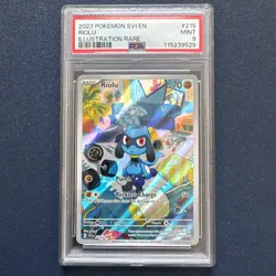 2023 Pokemon SVI EN 215 Riolu Illustration Rare PSA MINT 9 - Image 1
