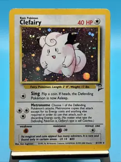 Clefairy 005/102 Base Set 2 Holo Rare Pokemon HP-MP - Image 1