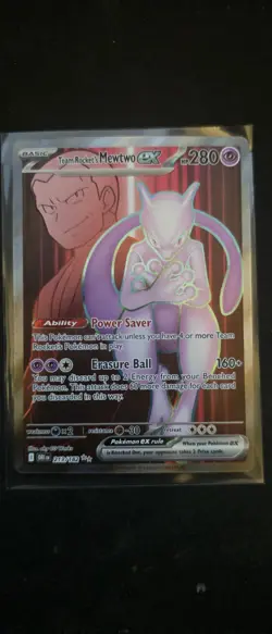 Pokemon Team Rocket's Mewtwo ex Ultra Rare SV10: Destined Rivals 213/182 NM - Image 1