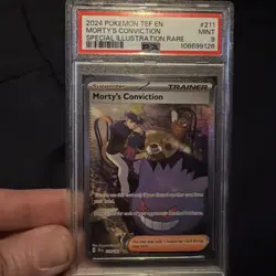 2024 POKEMON TEF EN-TEMPORAL FORCES #211 MORTY'S CONVICTION PSA 9 - Image 1