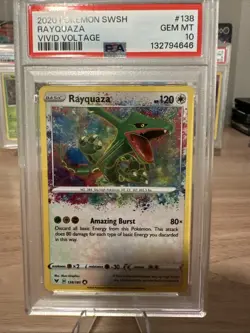 Pokemon Rayquaza 138/185 Amazing Rare Vivid Voltage PSA 10 - Image 1