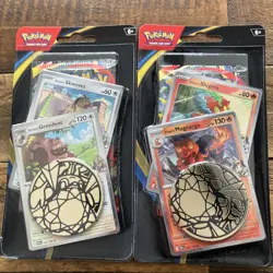 Pokemon TCG Phantasmal Flames - 2x Premium Checklane Blister (Greedent+Magcargo) - Image 1