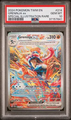 2024 POKEMON TWM EN-TWILIGHT MASQUERADE #214 GRENINJA EX PSA 10 - Image 1