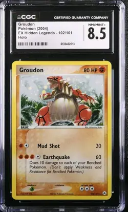 Pokemon Groudon 102/101 Holo Secret Rare EX Hidden Legends CGC 8.5 - Image 1