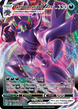 Grimmsnarl VMAX 115/189 Holo Rare VMAX Darkness Ablaze Pokemon NM - Image 1