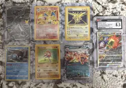 Celebrations Charizard + Base Set Charizard Pokemon Lot Zapdos Blastoise CGC 8.5 - Image 1