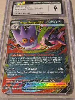 Mega Gengar ex 056/094 Phantasmal Flames 2025 CGC 9 English Pokemon - Image 2