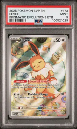 2025 POKEMON SVP EN-SV BLACK STAR PROMO #173 EEVEE PSA 9 - Image 1