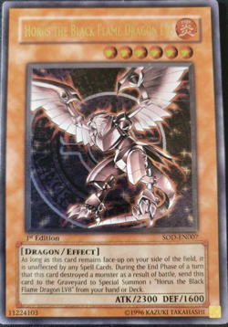 Horus the Black Flame Dragon SOD-EN007 Ultimate Rare YuGiOh TCG Card - Image 1