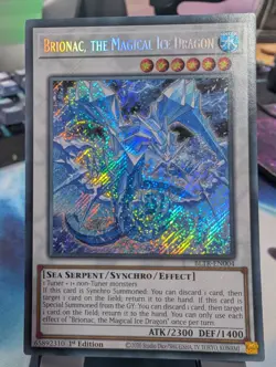 YuGiOh! Brionac, The Magical Ice Dragon BLTR-EN004 Secret Rare 1st Ed - Image 1