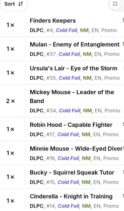 Disney Lorcana DLPC Cold Foil Promo Card Lot of 9 cards - Image 3