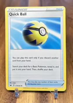 Quick Ball 179/202 Non Holo Sword & Shield Trainer Item Pokemon Card NM - Image 1