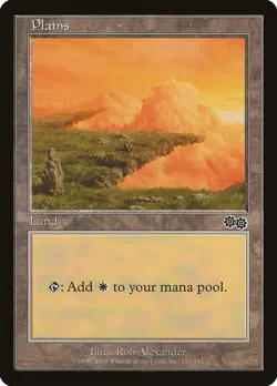 MTG Plains (331) ** Urza's Saga ** English (DAMAGED) - Image 1