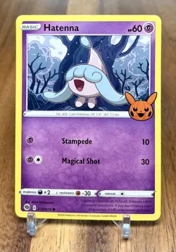 Hatenna 018/073 Non Holo Trick or Trade Halloween Pokemon NM - Image 1