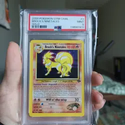 2000 Pokemon Gym Challenge Brock's Ninetales Holo PSA 9 Mint - Image 1
