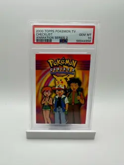 2000 Topps Pokemon TV CHECKLIST Animated Series 2 PSA 10 - Image 1