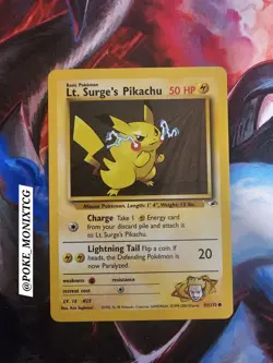 LT. SURGE'S PIKACHU GYM HEROES (G1) UNLIMITED NON HOLO POKEMON TCG 81/132 - Image 1