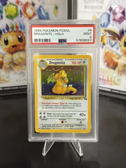 Dragonite Holo Rare Fossil 4/62 PSA 9 Mint Pokemon - Image 1