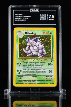 Nidoking 011/130 Pokemon Base Set 2 Holo TAG Graded 7.5 Near Mint - Image 1