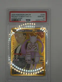 🚀 Pokemon DRI-EN Destined Rivals Team Rocket's Mewtwo #240 Hyper Rare🔥 PSA - Image 1