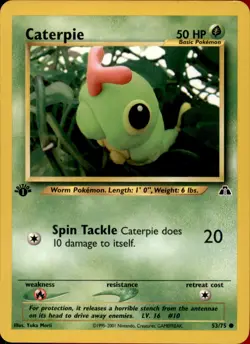 Caterpie 53/75 1st Edition - Pokemon Neo Discovery - Image 1