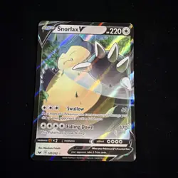 Pokemon TCG Snorlax v 141/202 Sword & Shield Holo Card - Image 1