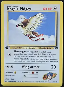 Vintage Pokemon TCG Gym Challenge Koga's Pidgey 1st Edition Uncommon #49/132 - Image 1
