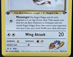 Vintage Pokemon TCG Gym Challenge Koga's Pidgey 1st Edition Uncommon #49/132 - Image 3