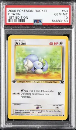2000 POKEMON ROCKET 1ST ED #53 DRATINI PSA 10 - Image 1
